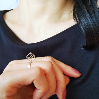 cube リング L ＃15（ロジウムコーティング）