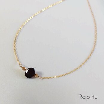 1月誕生石★14kgf 宝石質ガーネット ネックレス（ブリリアンカット）