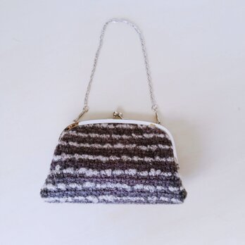 ☆一点物☆ スパンコールウールのがま口ポシェット