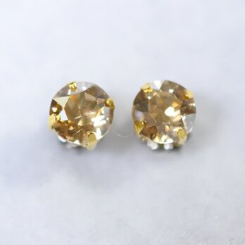 スワロフスキー・チャトンのピアス（6mm・ ゴールドシャドー・チタンポスト）のコピーのコピーのコピー