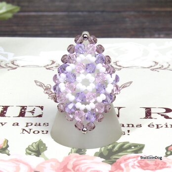 （新作）春待ち藤桜リング〔プレシオサ/メタルビーズ ビーズリング〕《ビーズアクセサリー》