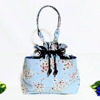 ピエニソッポの巾着バッグ（ブルー大）