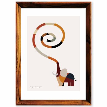長い鼻　ゾウ　送料無料 　あらゆるお部屋のポスター　イラスト　ポスター　アートポスター　アート/sei検索新着順　3910