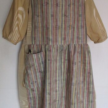 ８５８７　紬で作ったチュニックワンピース　＃送料無料