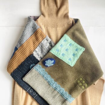 リバーシブル手縫いストール♪