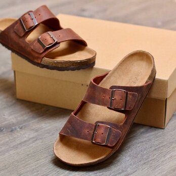 本革 牛革 サンダル レディース メンズ　ご主人 誕生日 父の日 メイドインベトナム