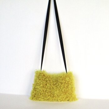 イエローくるくるムートンのポシェット