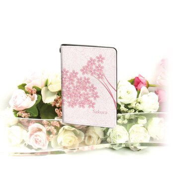 二つ折りパスケース/ICカードケース/カードケース【桜華（さくらばな）】（名入れ可）