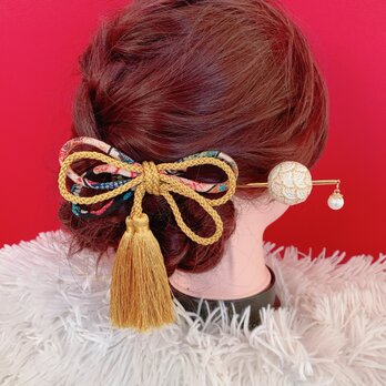 タッセル☆お祭り髪飾り☆成人式髪飾り☆卒業式髪飾り☆和装☆結婚式☆白無垢ヘア☆浴衣ヘア☆よさこい髪飾り☆リボン☆七五三髪飾り☆紐