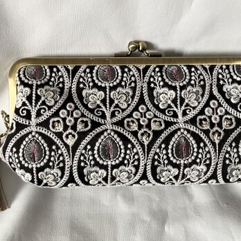 インド刺繍　シンプル　親子がま口長財布　