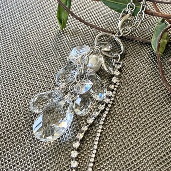 キラキラ光雫バッグチャーム　透明