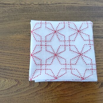 刺し子のクロス【重ね亀甲】