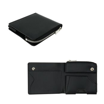 [送料無料]中身を入れても薄さをキープ！薄くて軽く速い、二つ折り財布『POKET FIT ポケトフィット』ブラック