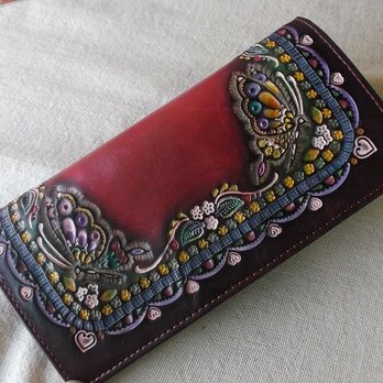 レザークラフト長財布　