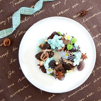 Chocolaterie のバレンタインリース★チョコミント★ミニリース