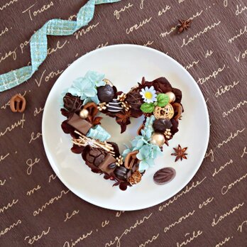 Chocolaterie のバレンタインリース★ハート×チョコミント