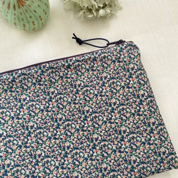 フラットポーチ＊リバティプリント・ペッパー