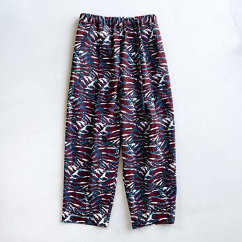 アフリカンワックスプリント　タックパンツ Pink zebra