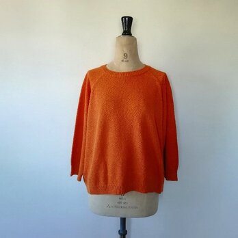 【2026♡新色】オーガニックコットン100%鹿の子ポンチョプルオーバー　オレンジピール