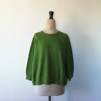 【2026♡新色】オーガニックコットン100%鹿の子ポンチョプルオーバー　リーフグリーン