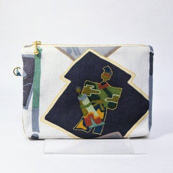 着物リメイク　フラットポーチ