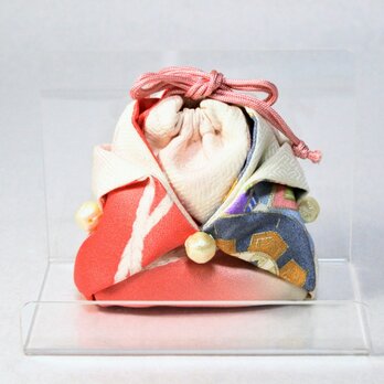 着物リメイク　コロンとしたミニ巾着ポーチ