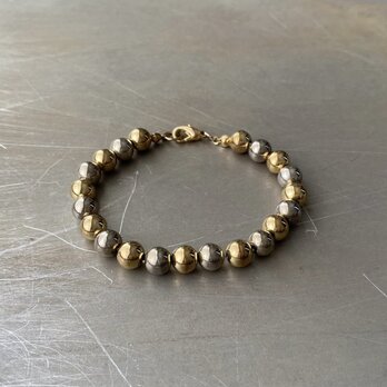 Vintage 90s USA retro bicolor metal beads bracelet