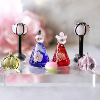 2026年とんぼ玉ひな人形 ガラスのミニチュア雛人形　ミニサイズ