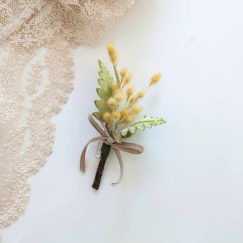 染め布花＊ミモザの花束コサージュ