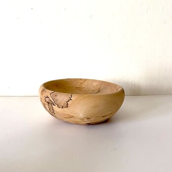 トチのボウル　Φ14cm　美しい模様のスポルテッド材