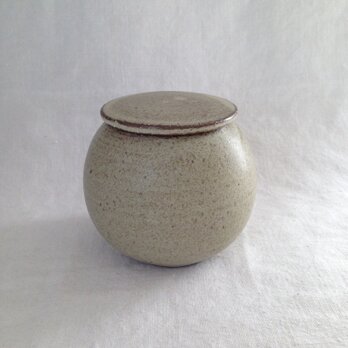 丸蓋物(白マット)赤荒土