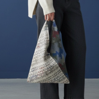 あずま袋【送料込み】帯リメイク　ベージュ