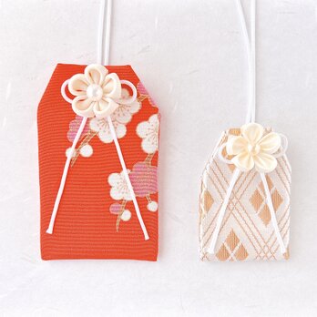 「梅の庭」（御守が入るサイズ）元巫女が作る花のお守り袋