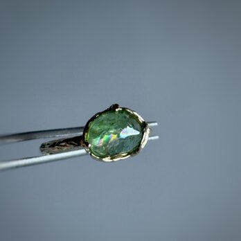 虹グリーントルマリン　リング / k10