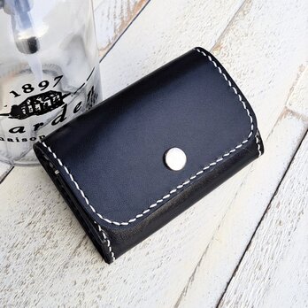 【名入れ無料】本革コインケース 　ブラック