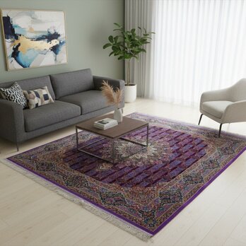 ペルシャ絨毯　ネイアブリシャム　ハイブリッド　カシャン産　リビング　250x200cm　PS11927