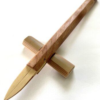琴一ペン　2型　木軸トチの木
