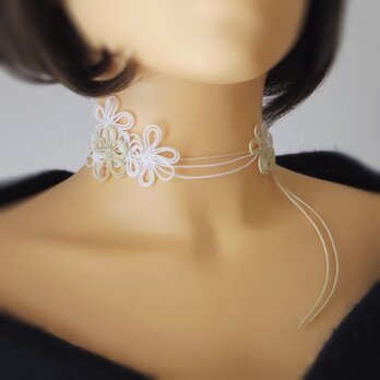 【新作】チョーカー「爛漫と誇」（アイボリー×白）