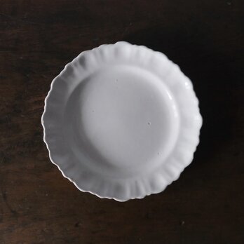 Moustiers ムスティエ X印 白釉 シェルリム 平皿 φ24.5cm フランス アンティーク 0502398