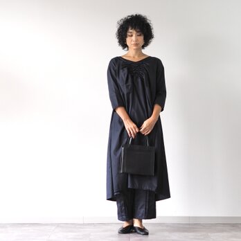 シャーリングワンピース/ブラック/ネイビー