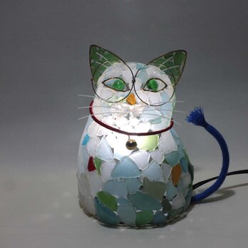 シーグラスランプ　猫らんぷ-30