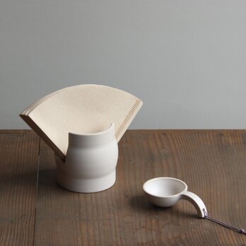 コーヒーフィルターホルダー さじセット 白2