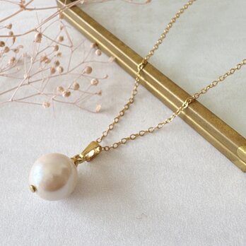 ジャパンヴィンテージパールの一粒ネックレス（ピンクベージュ）