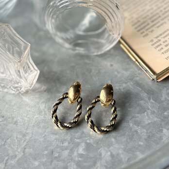 PT30-【 TRIFARI 】トリファリ・ヴィンテージピアス Door Knocker Twisted Rope