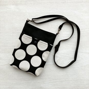 帆布のポシェット（ブラックドット）