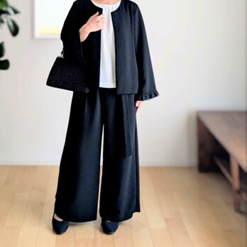 ＊＊セットアップ♪フォーマル＊＊ボレロ&パンツ♪高級服地二越ちりめん✴