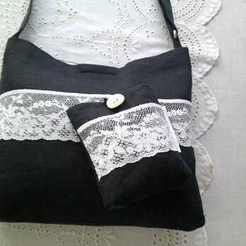 花lace×linen bag＆pouch