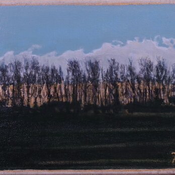 アクリル「丘の上の風景」