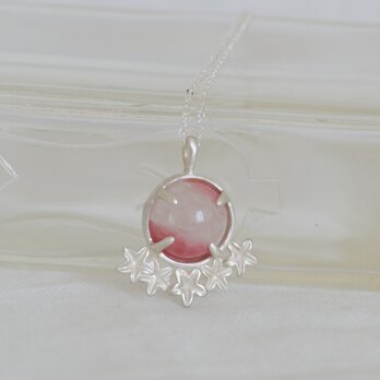 スナビキソウとロードナイトインクォーツのネックレス・SV925〈一点もの〉