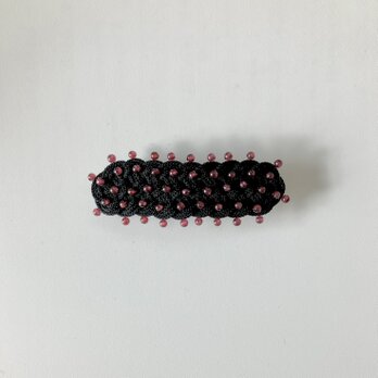 《Cord 10 barrette 【dot】》black 黒 組紐 ガーネット バレッタ